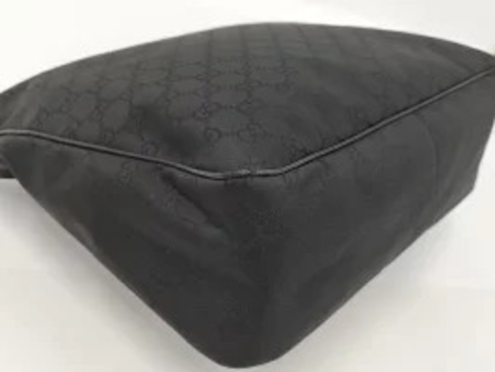 Gucci black canvas leather shoulder bag top zipper front flap Black - Picture 3 of 9